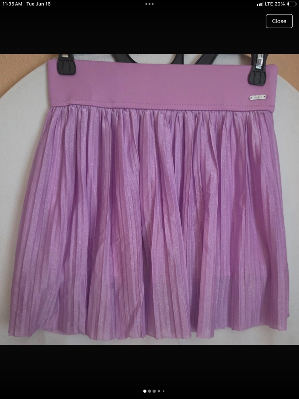 Justice L(12/14) Metallic Lilac Pleated Skater Skort